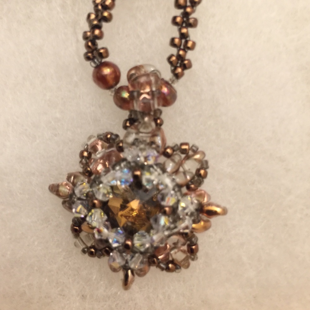 SJC Handwoven Swarovski Crystal Pendant Necklace